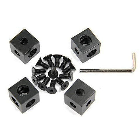 8PCS Black Corner Bracket Cube (20x20x20mm) for 6mm Slot Aluminum Extrusion Profile 2020 Series (Cube Corner-8PCS)