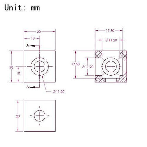 8PCS Black Corner Bracket Cube (20x20x20mm) for 6mm Slot Aluminum Extrusion Profile 2020 Series (Cube Corner-8PCS)