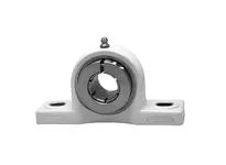 1-7/16 in Pillow Block Unit Kanigen Accu-Loc RF Black, Single-Row Ball Insert with Open/Close Cover, front view