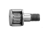 Single Miniature Metric Cam Follower CFS4, Caged High-Carbon Steel, Cylindrical Outer Ring, Shielded Hex Head Stud M4x0.7, 8mm Roller, side view