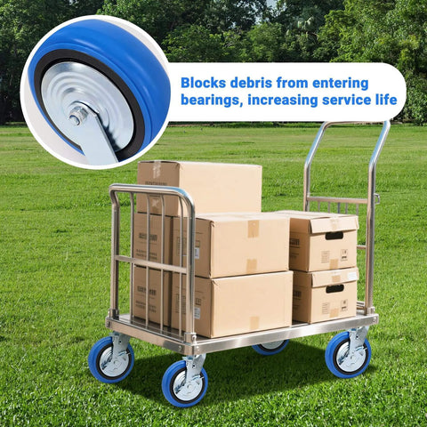 8 inch heavy duty caster wheels set of 4 rated 6000 lb total with smooth rolling design industrial polyurethane wheels on cart
