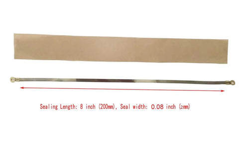 10 Pieces Replacement Element Grip And Teflon Tapes For Impulse Sealers with 8 inch sealing element and PTFE sheet visible