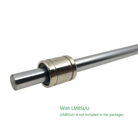 ✝️ 2PCs 8mm x 300mm (.315 x 11.81 inches) Case Hardened Chrome Plated Linear Motion Rod Shaft Guide - LM8SUU shown