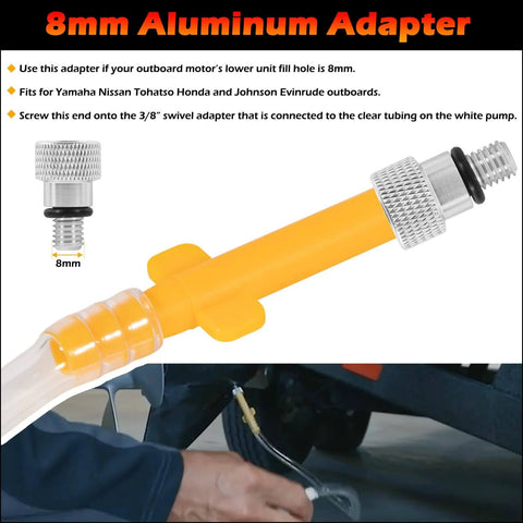 Lower Unit Gear Lube Fill Pump Set with Metric Adapter for Used with 32 oz Quart Bottles, Compatible with All Mercury Mariner Outboards