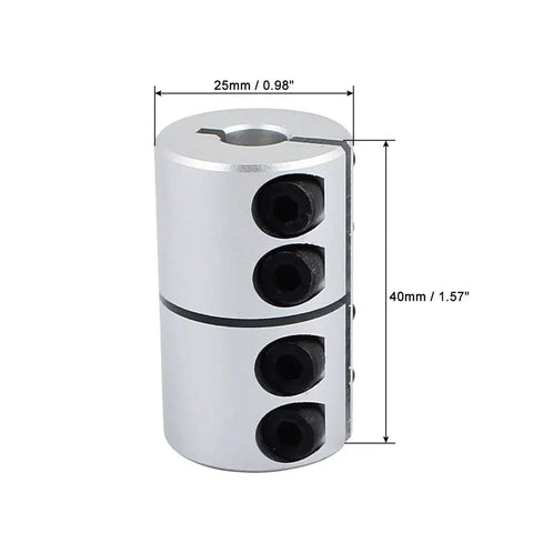 8Mm To 8Mm Shaft Coupling Aluminum Alloy 40mm Length 25mm Diameter Screw Clamp Joint for 3D Printer CNC Machine