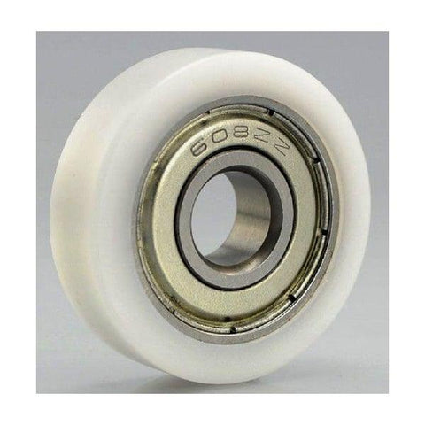 8mm Bore Bearing with 34mm White Plastic Tire 8x34x13mm - VXB Ball Bearings