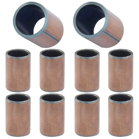 10 Pcs Sleeve Bearings Set 8mm Bore 10mm OD 15mm Length Wrapped Oilless Bronze Sintered Composite Coated Carbon Steel Plain Bearings
