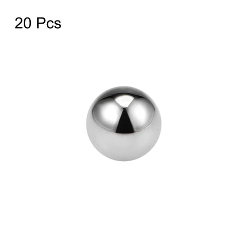 Close-up of 8mm Chrome Steel Precision Ball from 20 pack, polished smooth surface, G10 Grade AISI 52100, for ball bearings and projects.