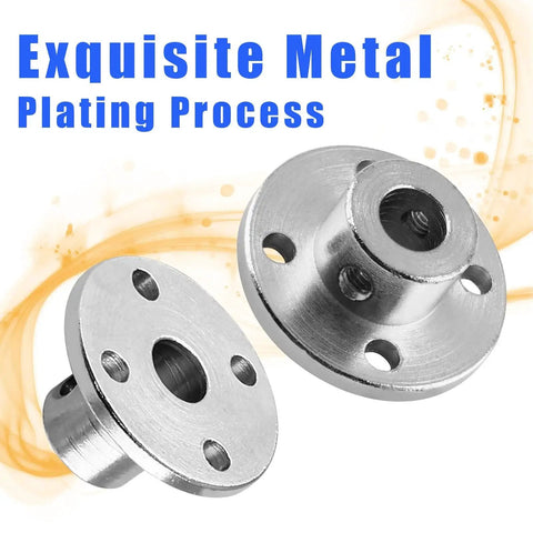 Two metal flange shaft couplings with plating process, Four Pack 8mm Flange Shaft Couplings With 16mm Body And 8mm Bore 16mm Outer Diameter