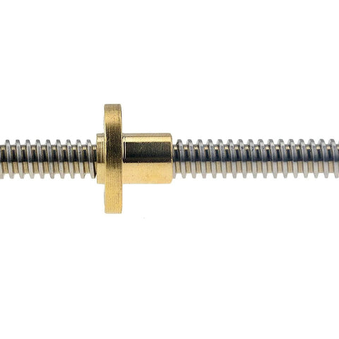 16 Piece 500mm Linear Motion Set with 8mm rods, lead screw, SK8 supports, SCS8UU bearings, KP08 seen from side