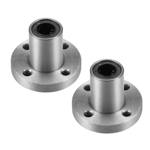 ✝️ 8mm linear ball bearings lm8uu round flange, 8mm bore, 15mm od, 24mm length (pack of 2) shown with aluminum housing