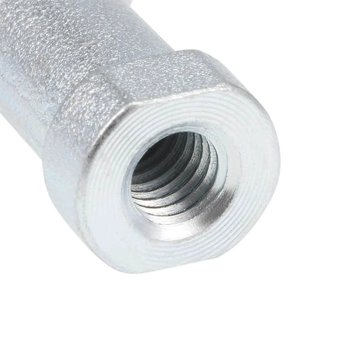 Close-up of 8mm rod end bearing with M8x1.25 female right hand thread, SI8T/K spherical rod end ball joint, chrome plated ball