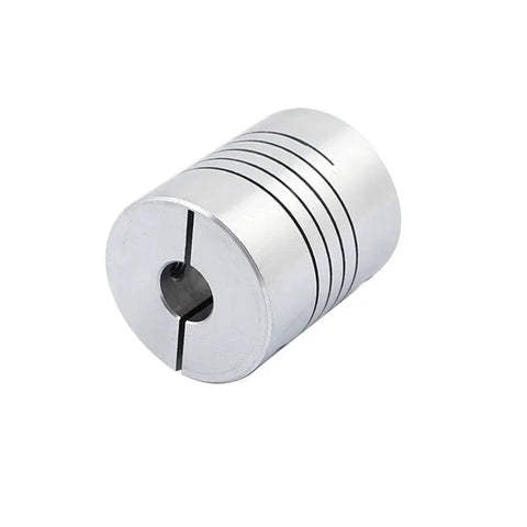 8mm To 8mm Shaft Coupling 30mm Length 25mm Diameter Aluminum Alloy Stepper Motor Coupler, silver, for CNC Machine and 3D Printer