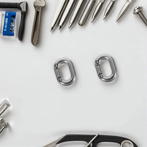 Quick-link chain connectors, 8mm, marine-grade 316 stainless steel, two shown