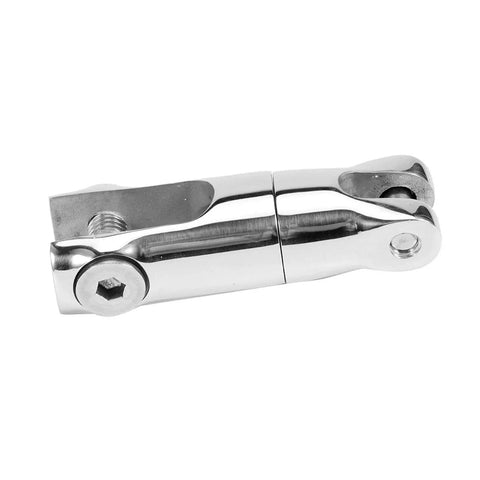 Front view of stainless steel swivel anchor rotating connector for 6-8mm chain