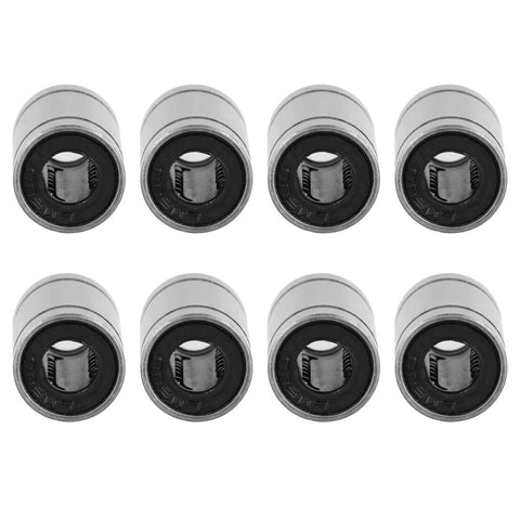 8pcs lm6uu linear ball bearings, 3d printer cnc parts, 6mm bore dia 12mm OD linear bearings set, shown with steel double seal design