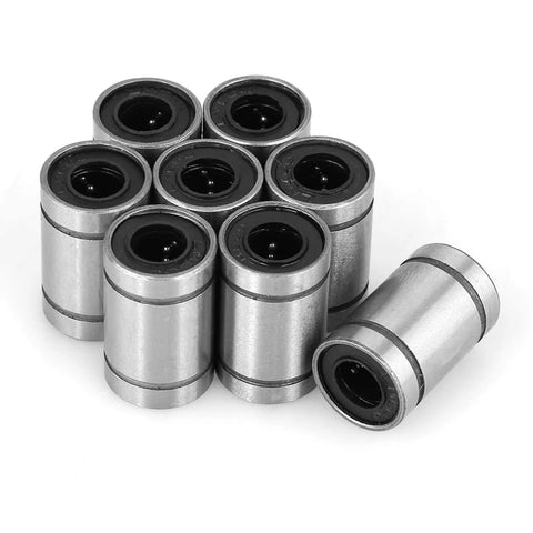 8pcs lm6uu linear ball bearings, 3d printer cnc parts, 6mm bore dia 12mm OD linear bearings set, steel bearing bushing