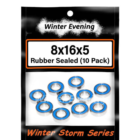 8x16x5mm ABEC 3 Bearings 688-2RS 10 Pack Premium Quality Bearings for RC Cars Drones with blue rubber seals packaging
