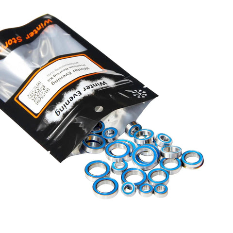8x16x5mm ABEC 3 Bearings 688-2RS 10 Pack with blue seals displayed on white background