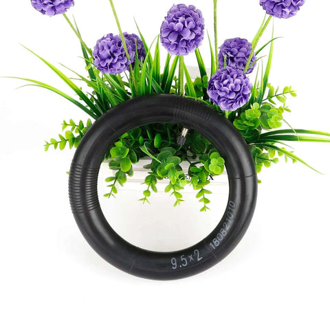 9.5x2 Inner Tube Tire 9.5 Inch for KQi3 Sport/Pro/Max Electric Scooter Accessories Rear Front Wheel Replacement with plant background.