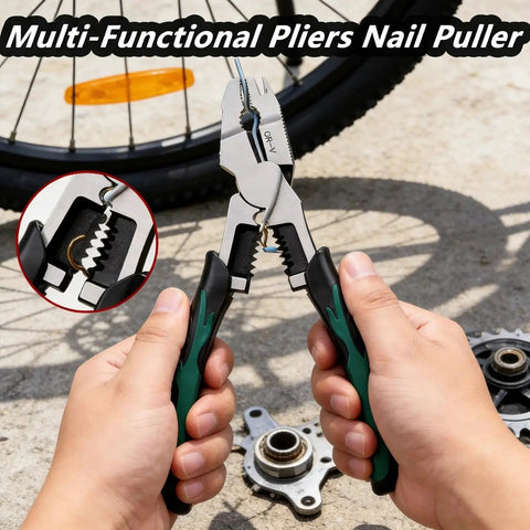 Versatile 9-in-1 cutting pliers deliver wire cutting, stripping, crimping, nail pulling and more in one rugged, industrial-grade tool