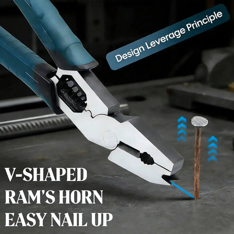 Versatile 9-in-1 cutting pliers deliver wire cutting, stripping, crimping, nail pulling and more in one rugged, industrial-grade tool