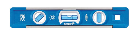 Front view of 9 Inch Magnetic Torpedo Level With Overhead Viewing Slot For Hands Free Use Aluminum Construction Magnetic Edge For Quick Plumb And Level Checks Verifies 45 Degree Angles Made In USA
