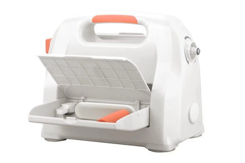 9 Inch Adjustable Die Cutting And Embossing Machine Starter Kit open view showing height gear system
