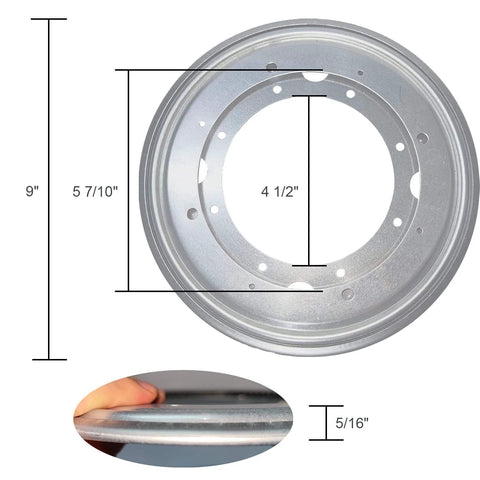 2 Pack 9 Inch Heavy Duty Lazy Susan Turntable Bearings, 5/16 Thick Galvanized Steel Swivel Plates with Smooth 360 Rotation