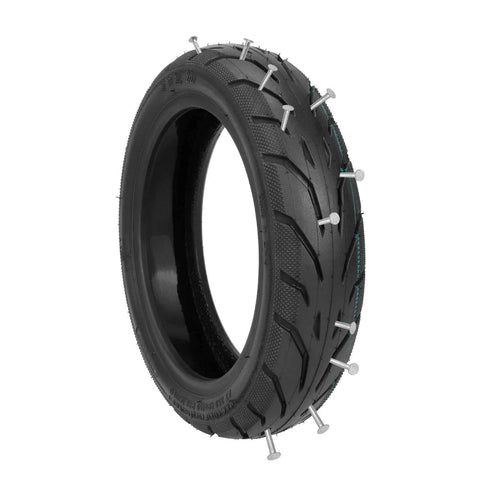 9-inch 9x2 Rubber Self-sealing Self-healing 9" Tubeless Tire with nails demonstrating self-healing capability for KickScooter Electric Scooter
