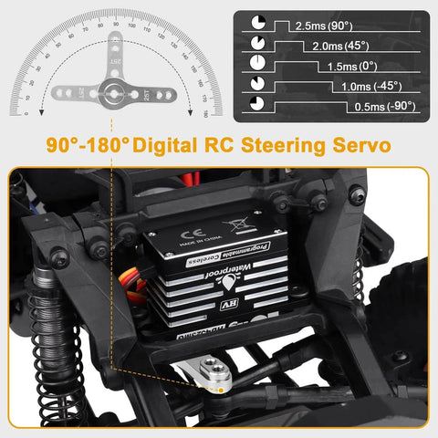 Waterproof RC Servo High Torque Coreless Motor Metal Gear Digital Servo Aluminum Case Parts in RC Crawler frame