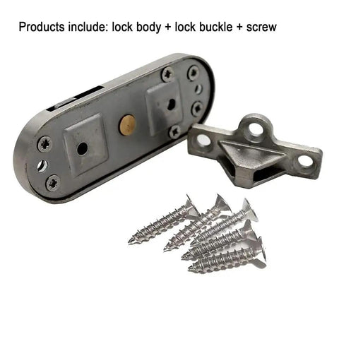 90 Degree Sliding Barn Door Latch Privacy Lock for Inside Doors stainless steel lock with screws and buckle