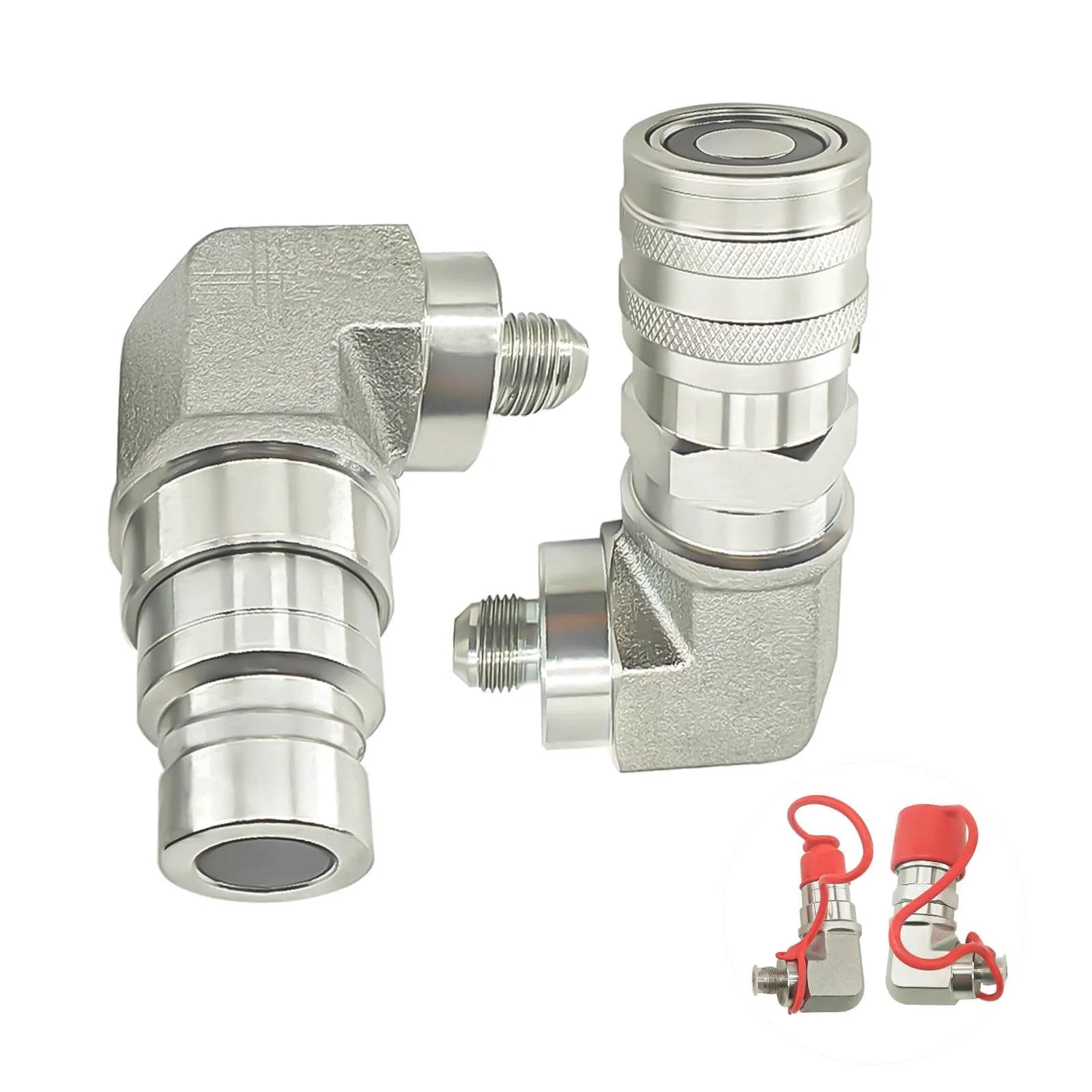 90 Degree Flat Face Hydraulic Quick Connect Coupler Se...