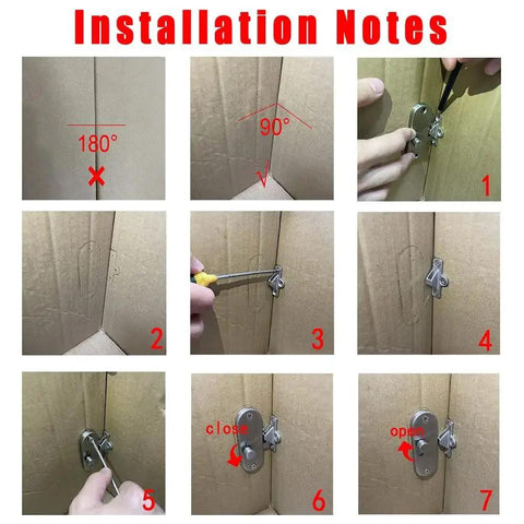 Installation guide for 90 Degree Sliding Barn Door Latch Privacy Lock For Inside Doors Stainless Steel Sliding Bolt Lock