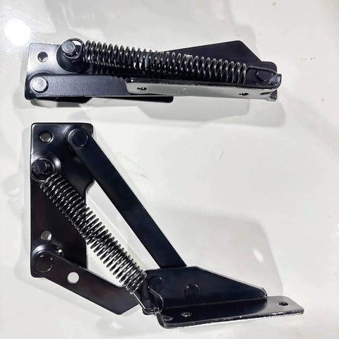 Spring Hinge 90 Degree Folding Lifting Bracket For Sofa Bed And Cabinet Doors Durable Cold Rolled Steel Black, top view