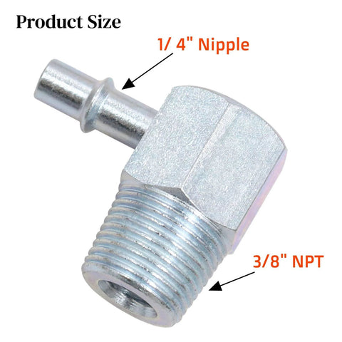 Vacuum fitting, aluminum 90° elbow, 3/8 NPT to 1/4 nipple