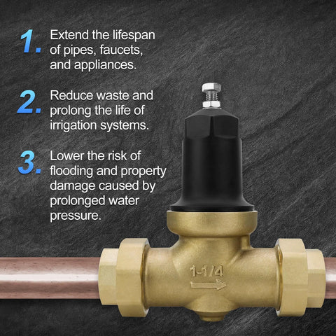 Amazon 114-Nr3xl pressure reducing valve with brass body and 1-1/4 inch NPT connection, compact cartridge