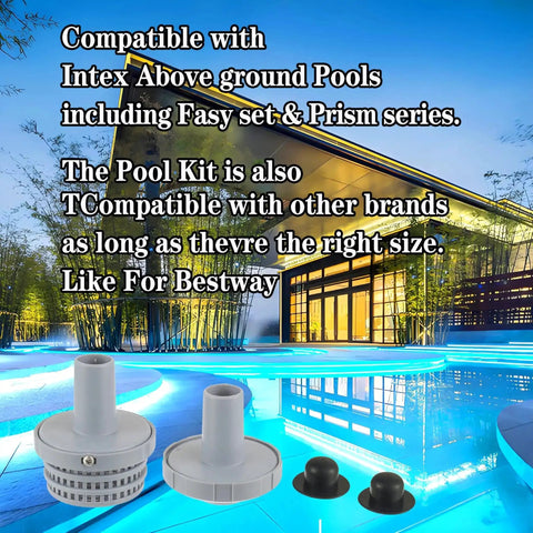 Pool Inlet Strainer Water Jet Connector Kit For Intex Above Ground Pools Replacement Parts with pool background