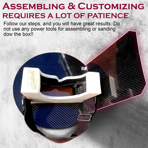 Top view of Ultralight Pancake Welding Hood With 10oz Carbon Fiber Panels For Pipeline Welders Right Or Left Hand Use