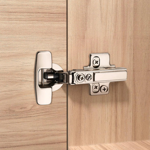 Frameless full-overlay cabinet hinge, stainless steel, clip-on, soft-close, 45-110° open, 10-pack by Amazon