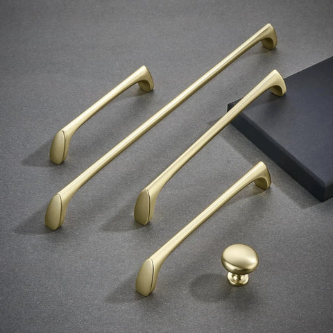 Brushed Gold Cabinet Knobs 10 Pack Modern Drawer Pulls For Kitchen Cabinets Bathroom Drawers Dressers Furniture Handles Zinc Alloy Durable Hardware 100 Days Guarantee