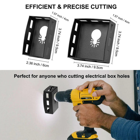 Upgrade Square Slot Cutter for Drywall and Wood Stainless Steel Outlet Cutter Built for DeWalt 20V Max and Milwaukee M18