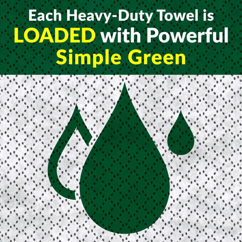 Heavy-Duty Cleaning Towels and Degreasing Wipes 75 Count Pack of 2, loaded with Simple Green illustration
