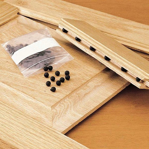 Cabinet Door Spacers Set For One Quarter Inch Grooves, Rubber Ball Stabilizers For Raised Panel Cabinets, Black Color
