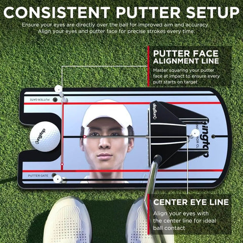 Classic Golf Putting Mirror For Alignment And Consistency Training On The Go Portable 12 By 6 Inch Practice Mirror on grass