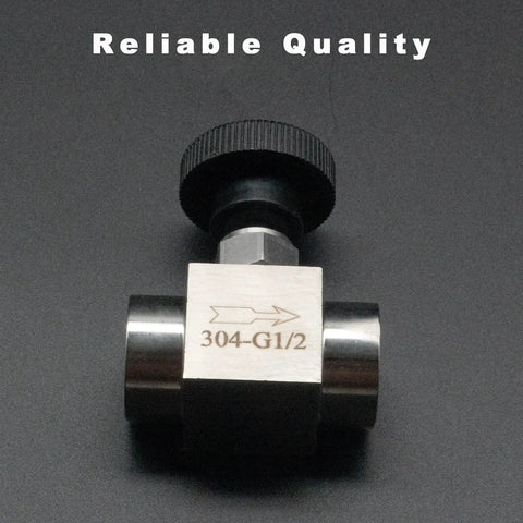 Stainless Steel One Half Inch Straight Needle Valve With BSPP Female Thread For High Pressure Water Gas Oil And Fuel Transmission Control