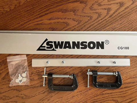100 Inch Cutting Guide With Joiner Bar And Dual 50 Inch Guides Anodized Aluminum Construction Includes C Clamps And Thumb Screws