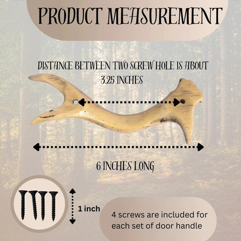 Rustic Faux Antler Cabinet Drawer Pulls Set Of 2 6 Inch Long With Screws Included natural finish polyresin handle measurements