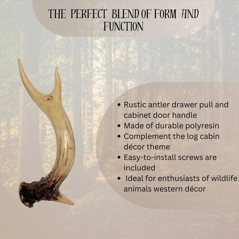 Rustic Faux Antler Cabinet Drawer Pulls Set Of 2 6 Inch Long With Screws Included Natural Finish Polyresin Handles