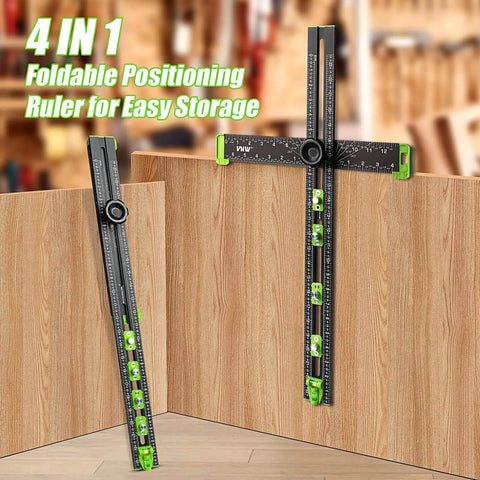 6 In 1 Adjustable T Square With 24 Inch Drilling Positioning Ruler Cabinet Hardware Jig And Marking Gauge Tools For DIY Woodworking